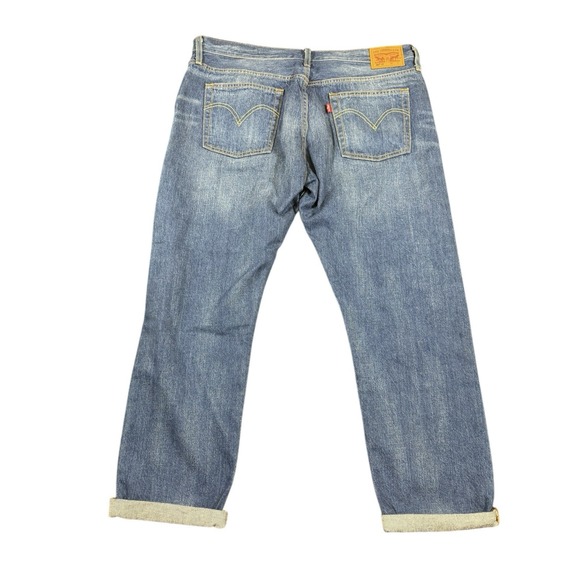 Levi's 501 CT 32x28 Jeans Men's Distressed Denim Blue Wash Tapered Leg - Picture 4 of 8